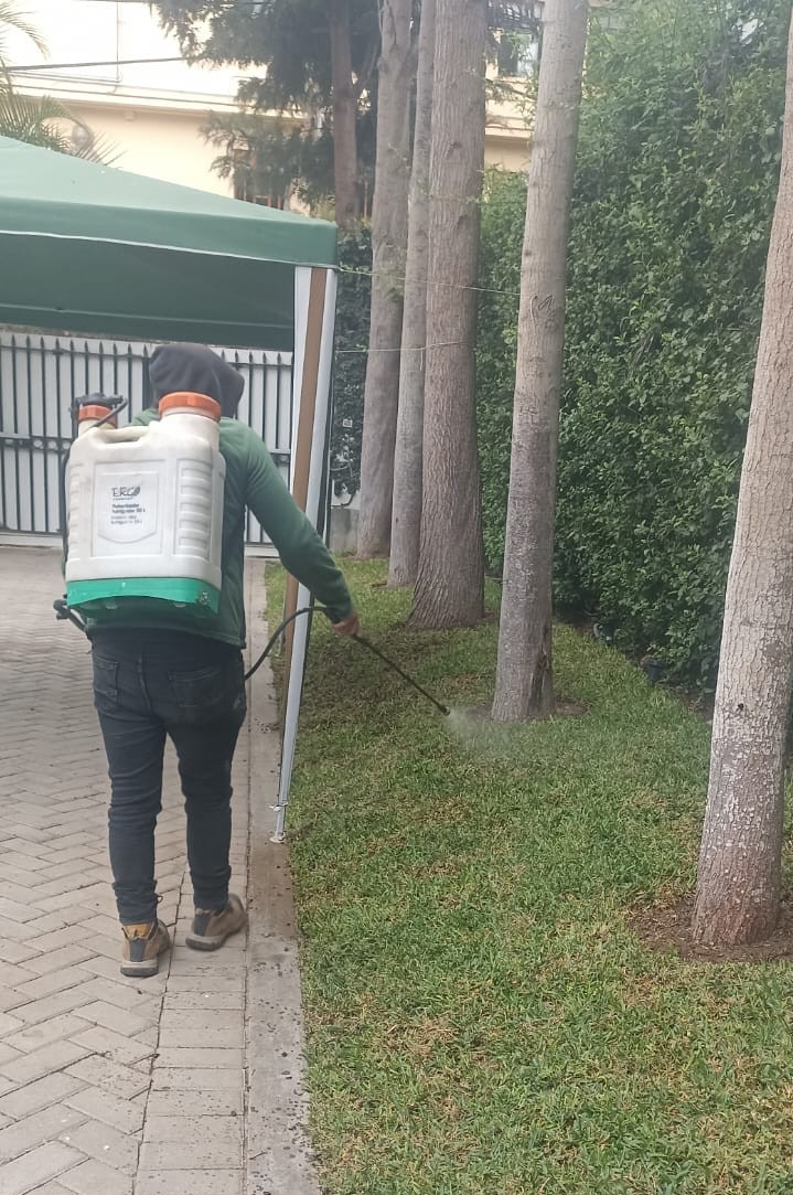 Aplicación de control de plagas en cultivo